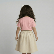 Feather Touch Round Neck Plain Peach T-Shirt for Girls