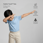 Feather Touch Round Neck Plain Sky Blue T-Shirt for Boys