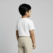 Feather Touch Round Neck Plain White T-Shirt for Boys