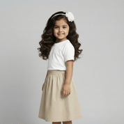 Feather Touch Round Neck Plain White T-Shirt for Girls