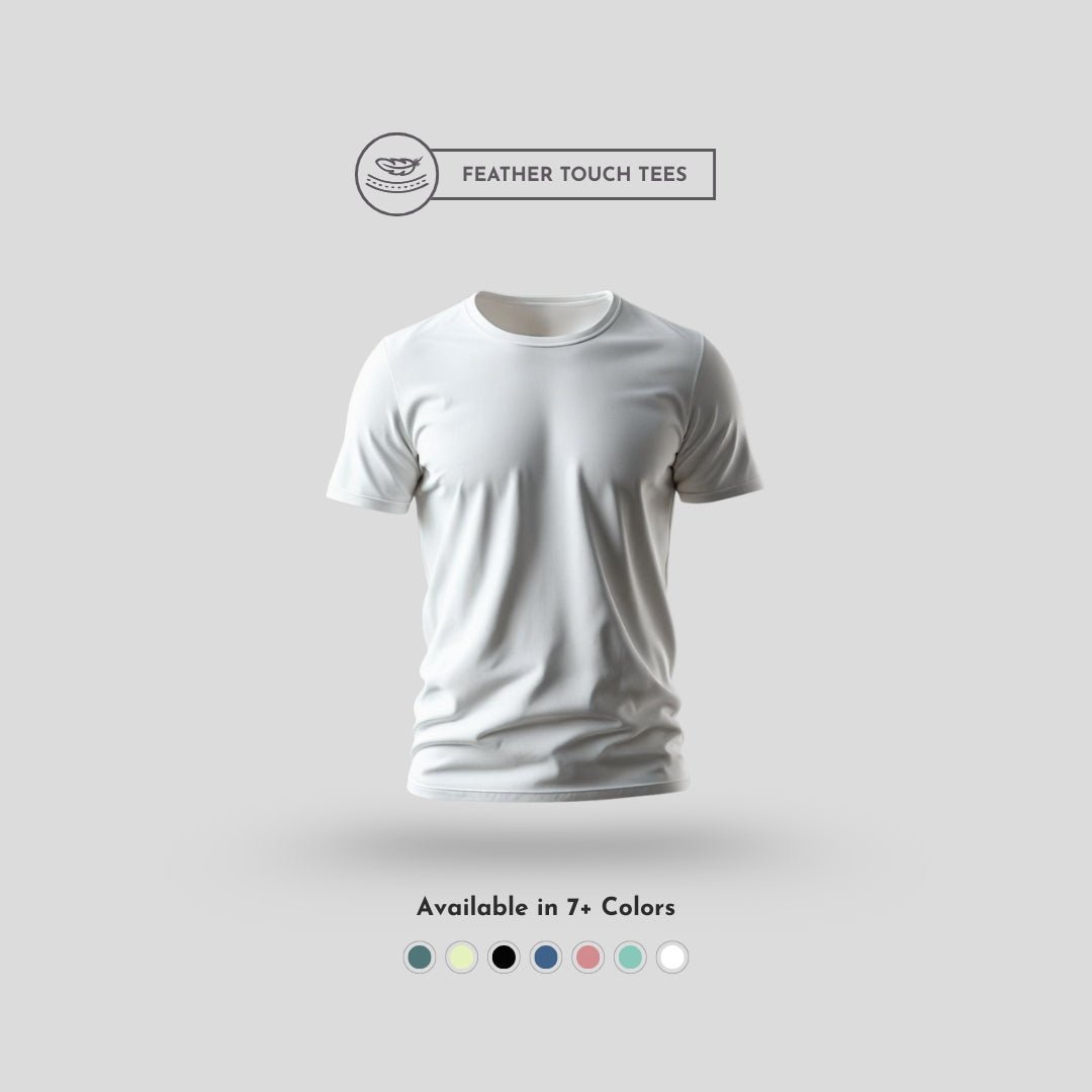Feather Touch Round Neck Plain White T-Shirt for Men