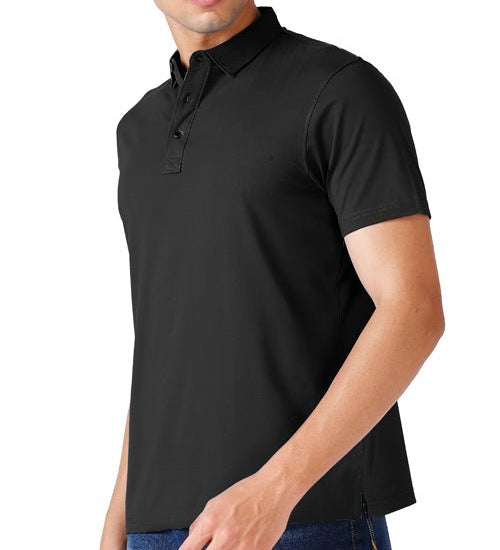 Solid Feather Touch Polo Collar T-shirt