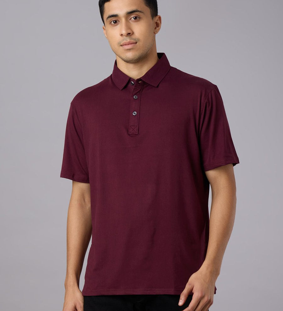 Solid Feather Touch Polo T-shirt