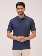 Golf Self Checks Polo T-Shirt for Men in Grey