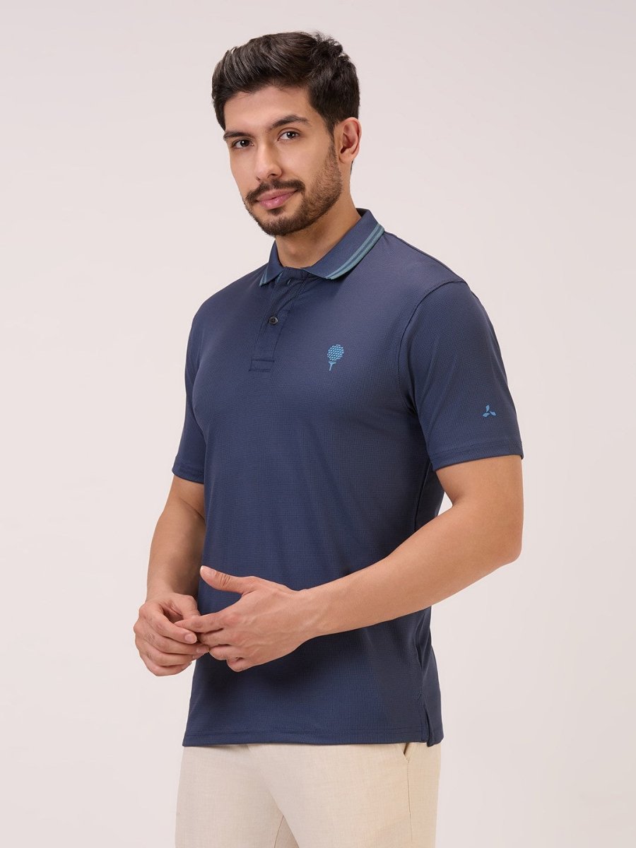 Golf Self Checks Polo T-Shirt for Men in Grey