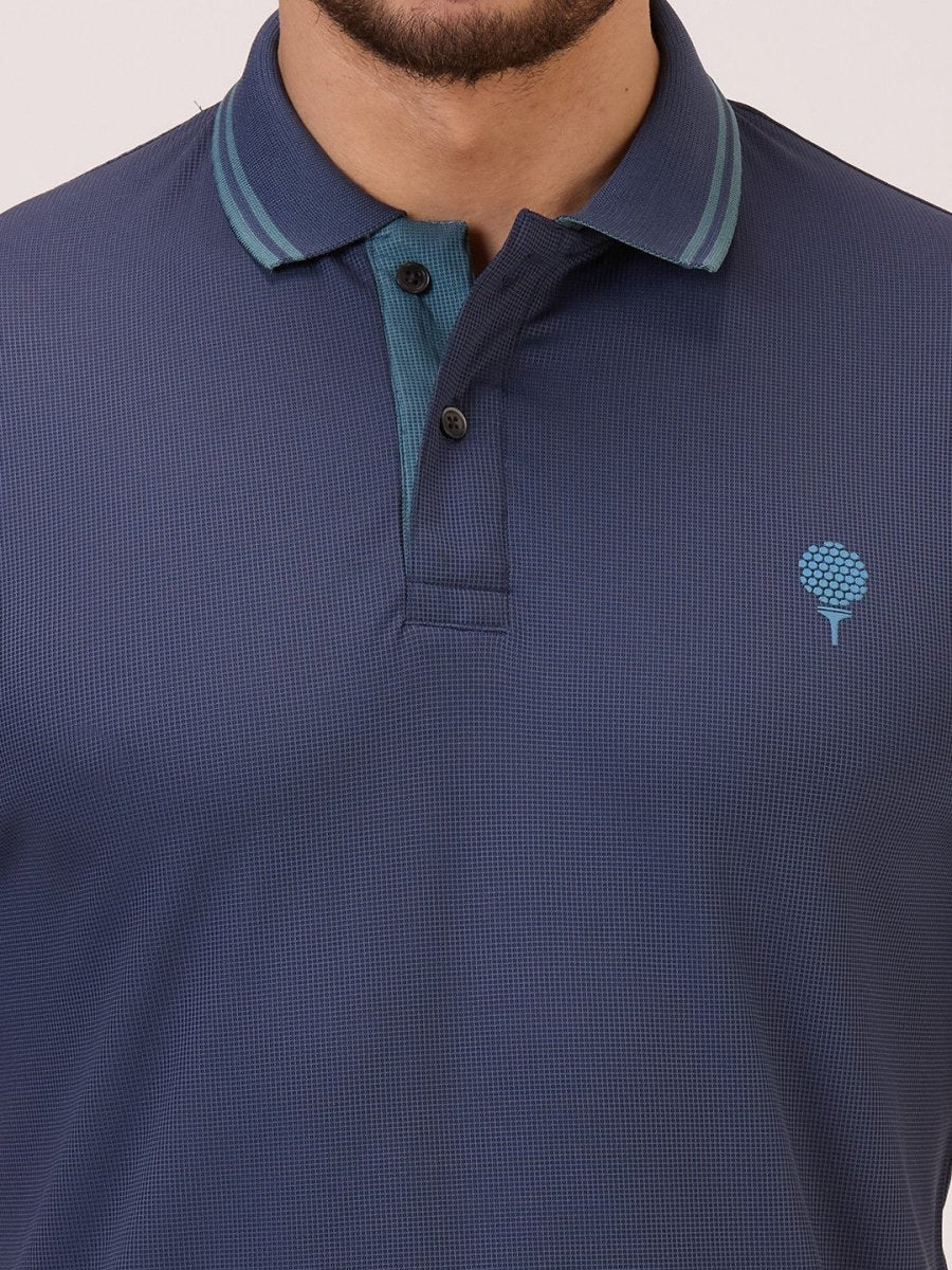 Golf Self Checks Polo T-Shirt for Men in Grey