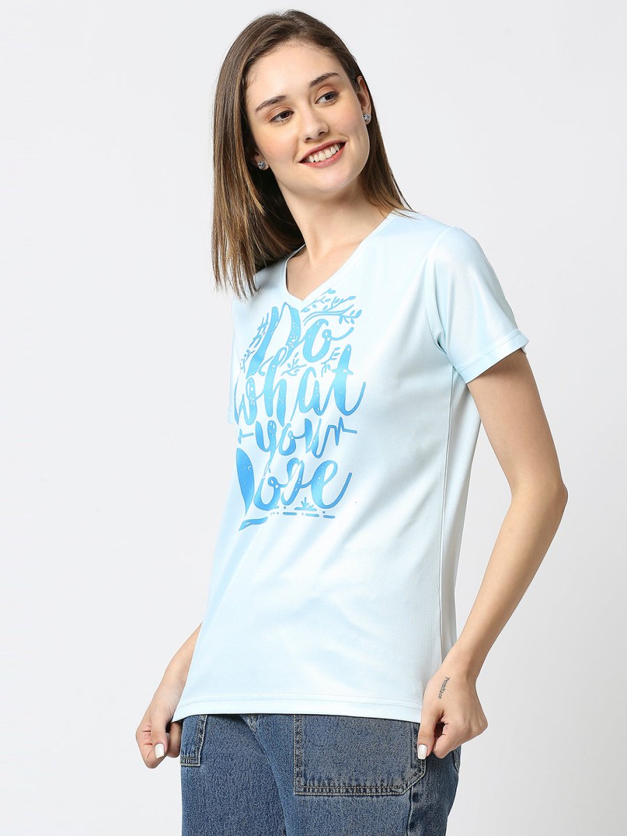 Women's Blue V-neck T-shirt