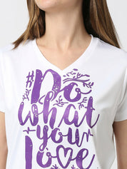 Women's White V-neck T-shirt