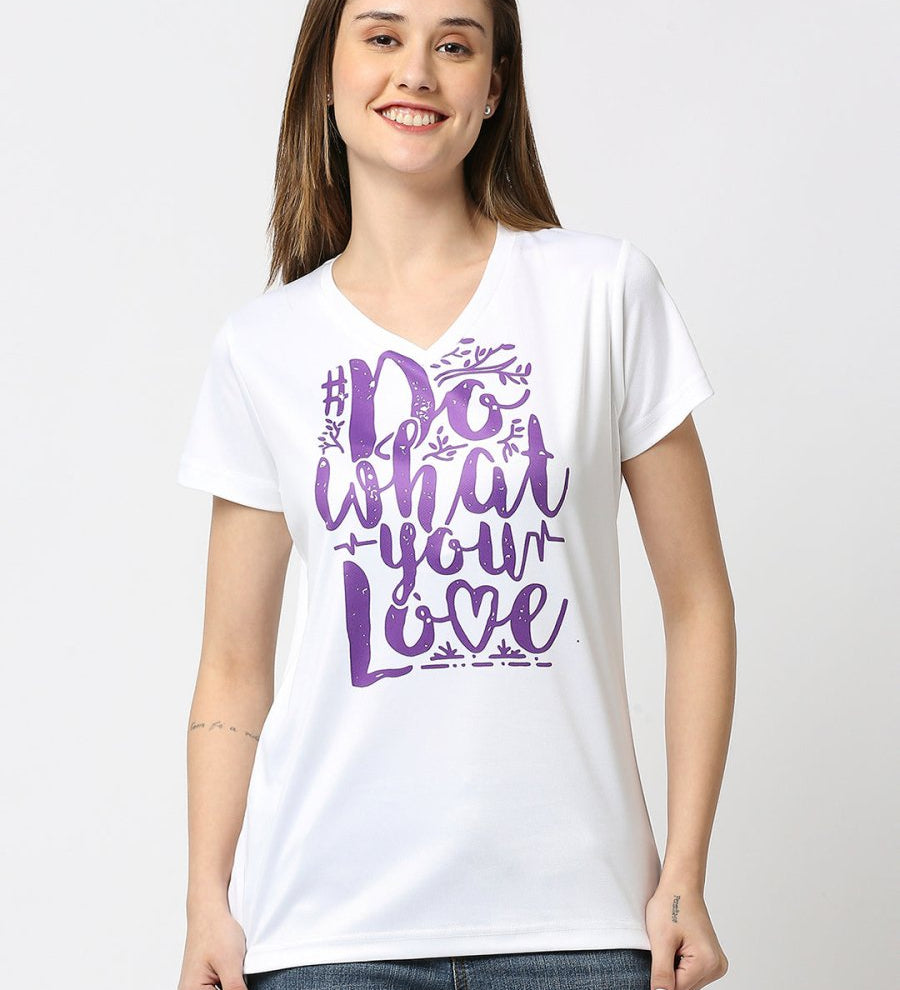 Women's White V-neck T-shirt