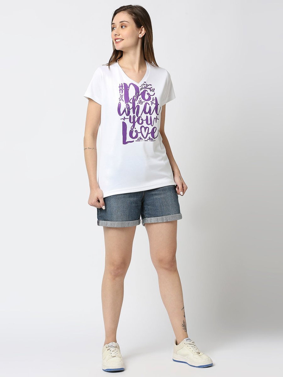 Women's White V-neck T-shirt