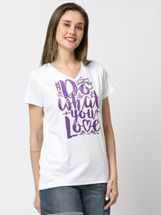 Women's White V-neck T-shirt