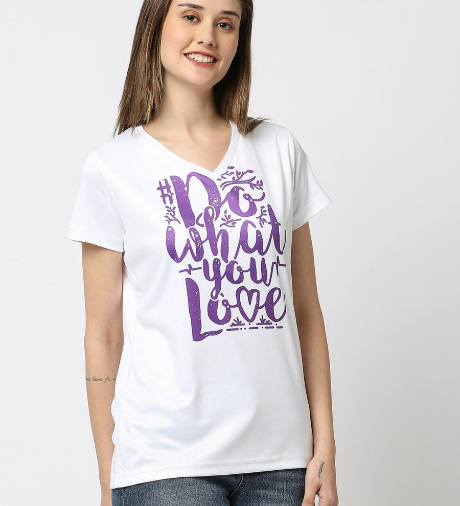 Women's White V-neck T-shirt