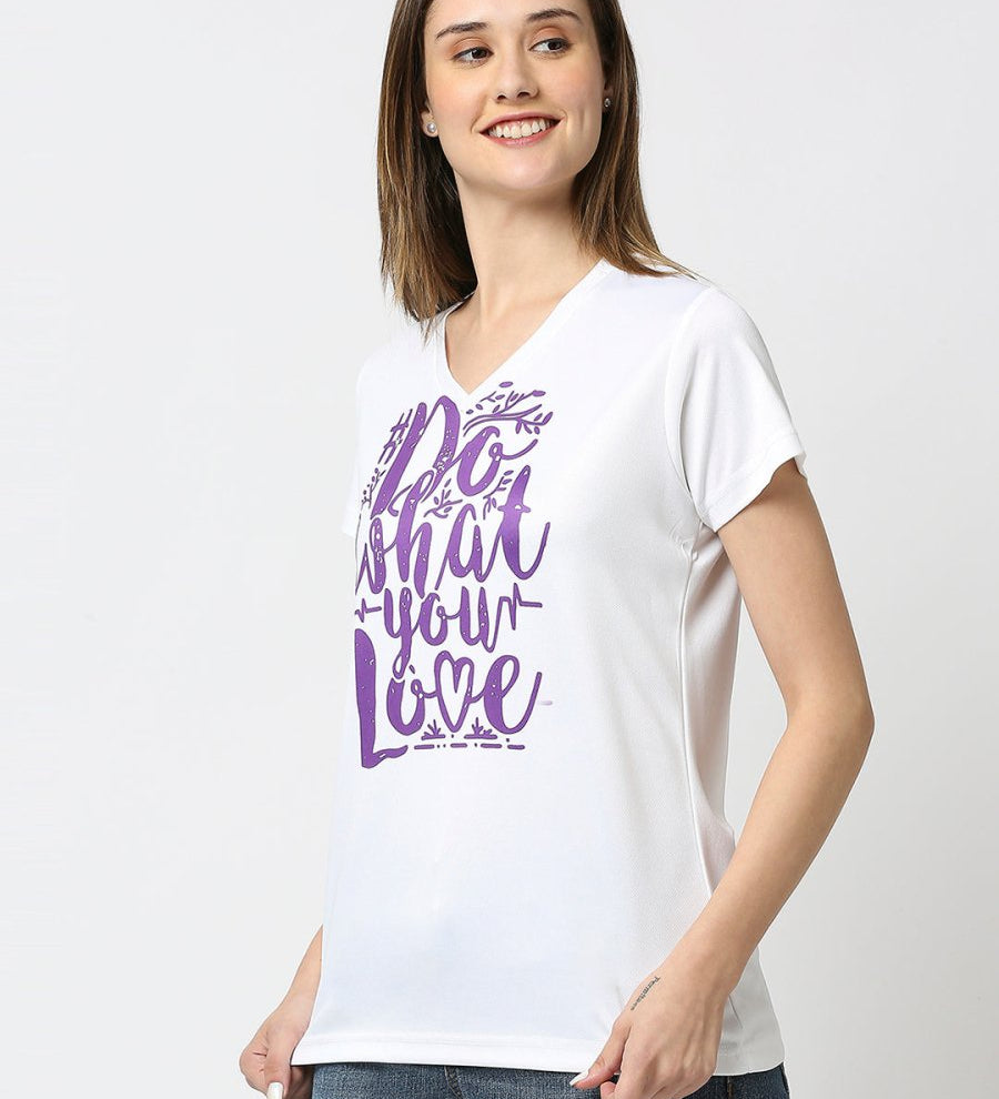 Women's White V-neck T-shirt