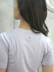 Lavender Round Neck Solid T-shirt Women