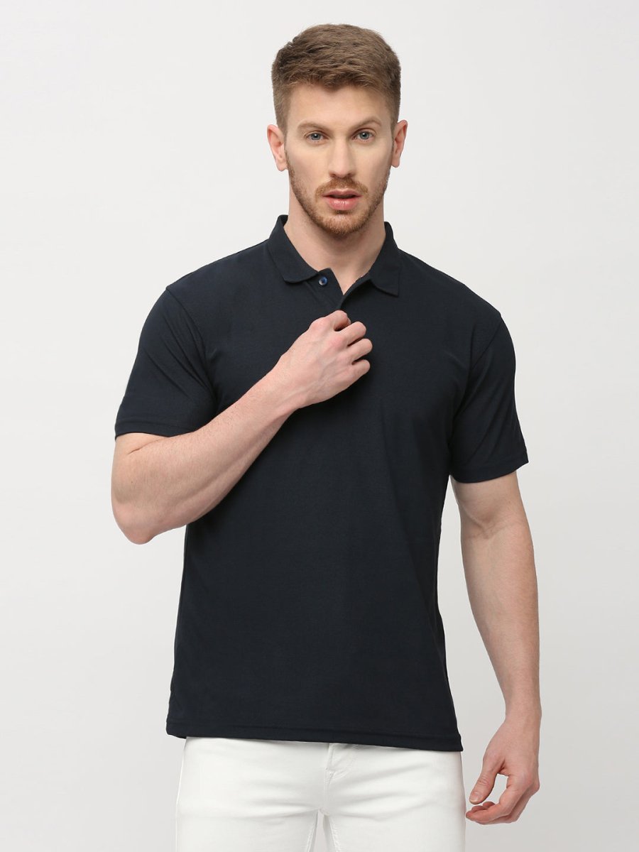 Matte Polo - Ultra Soft Solid Black T-shirt for Men