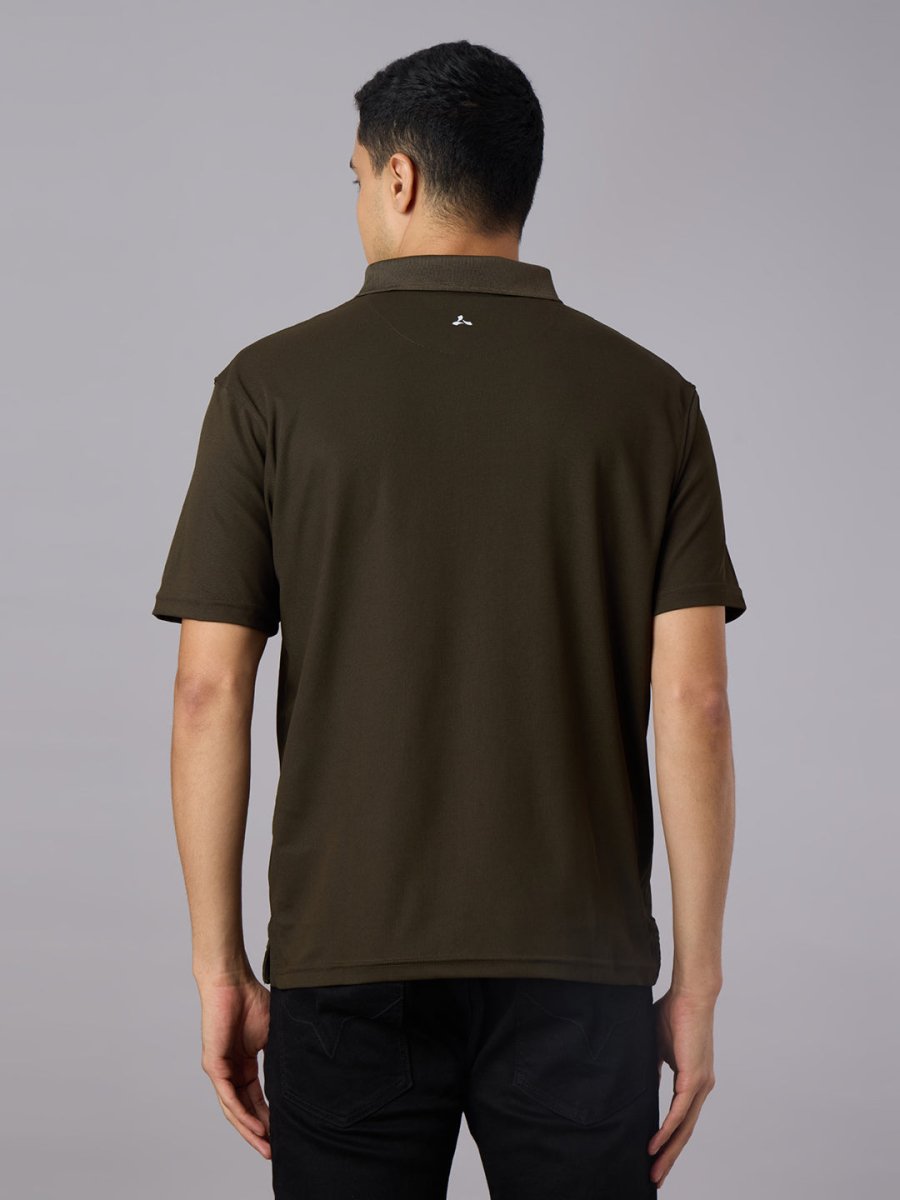Matte Polo - Ultra Soft Solid Bottle Green T-shirt with Tipping for Men