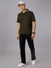 Matte Polo - Ultra Soft Solid Bottle Green T-shirt with Tipping for Men