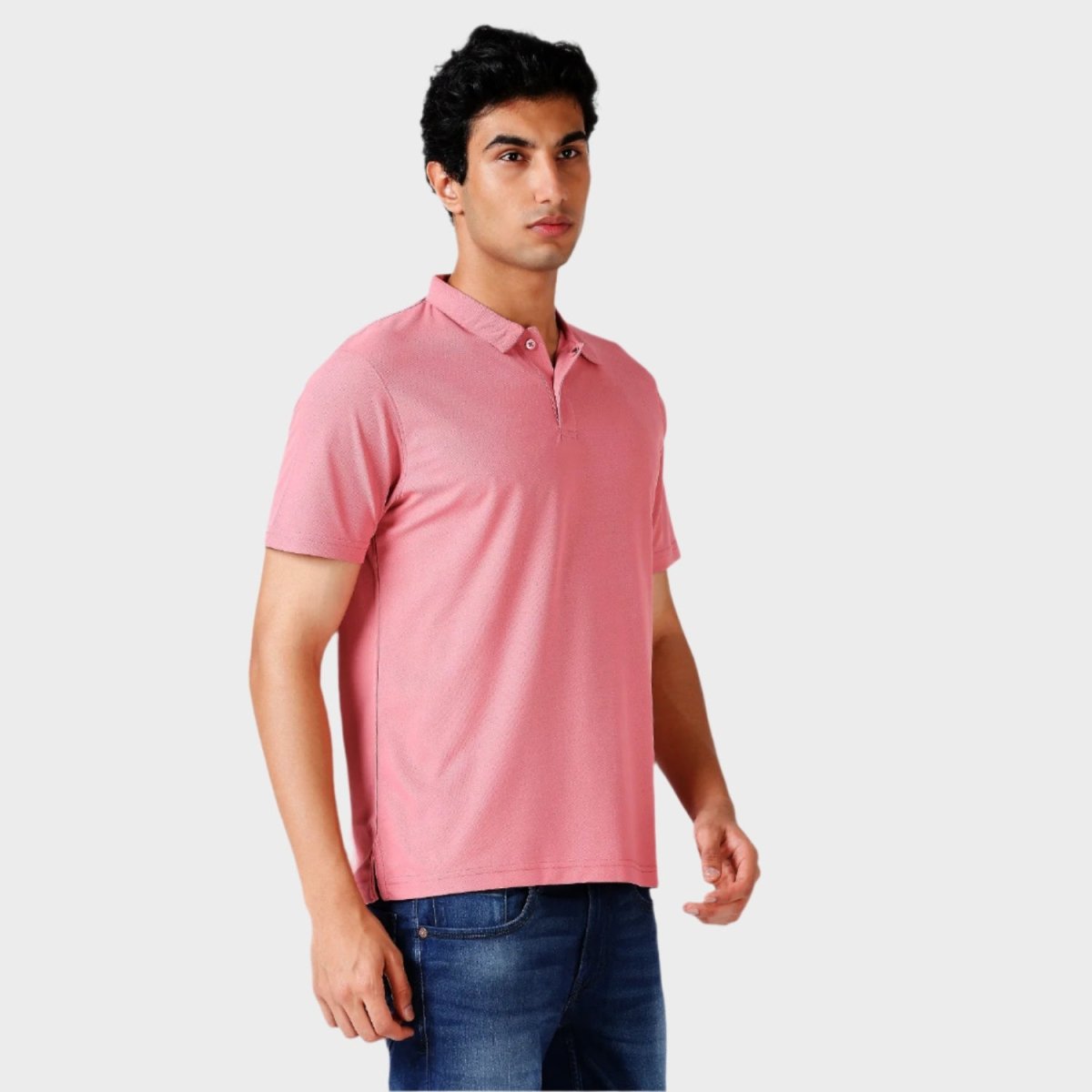 Matte Polo - Ultra Soft Solid T-shirt Rose for Men