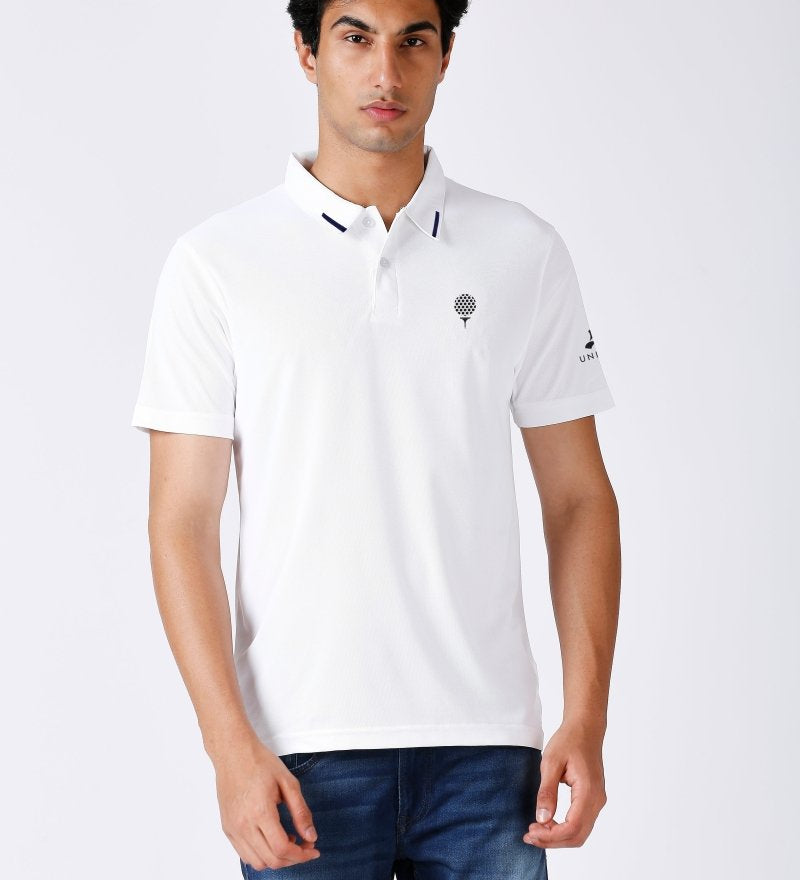 Golf matte polo t shirt white colour with tipping
