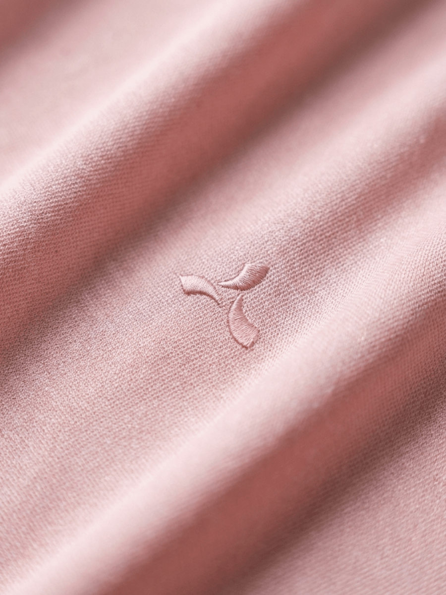 Melange Polo T Shirt for Men in Dusty Rose with Tipping Collar