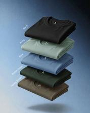 Men’s Feather Touch Round Neck T-Shirt Pack of 5 – Black, Army, Blue, Bottle Green & Honey Brown