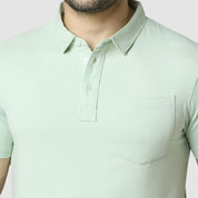 Feather Touch Mint Green Polo T-shirt