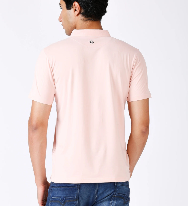 Peach Feather Touch Polo T-shirt
