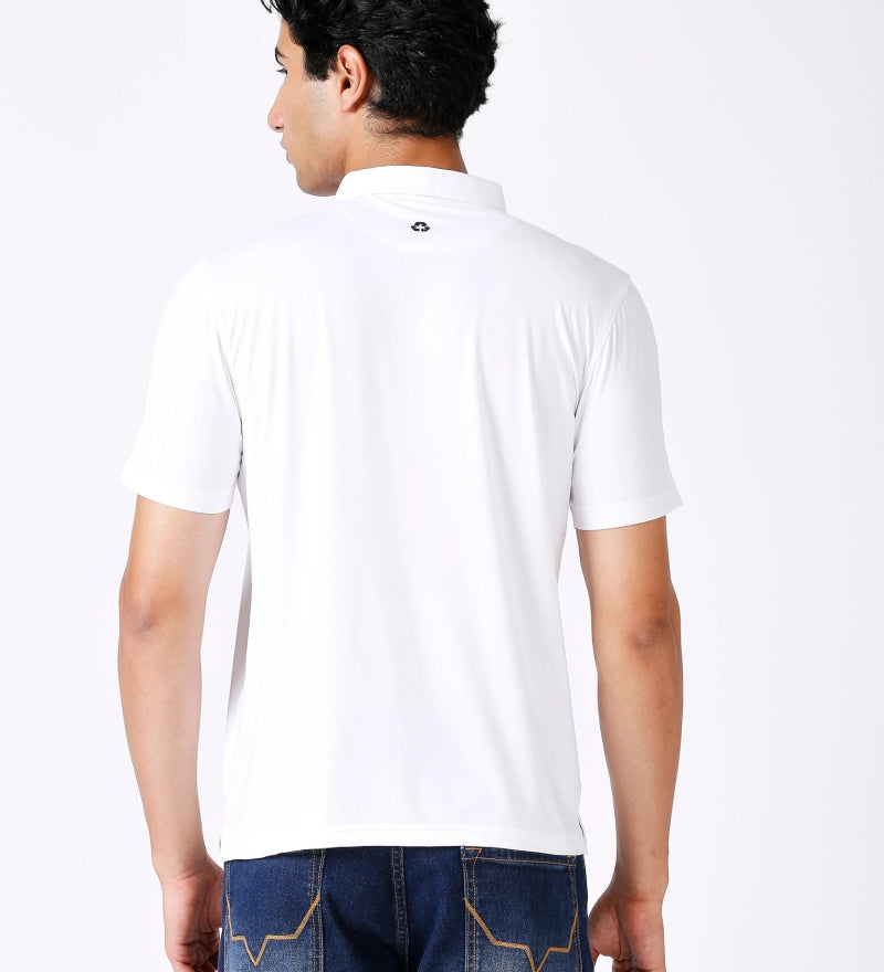 White Feather Touch Polo T-shirt