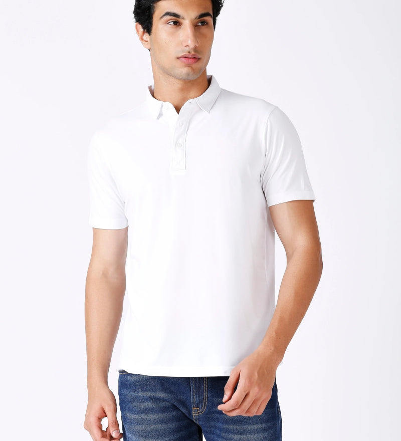 White Feather Touch Polo T-shirt