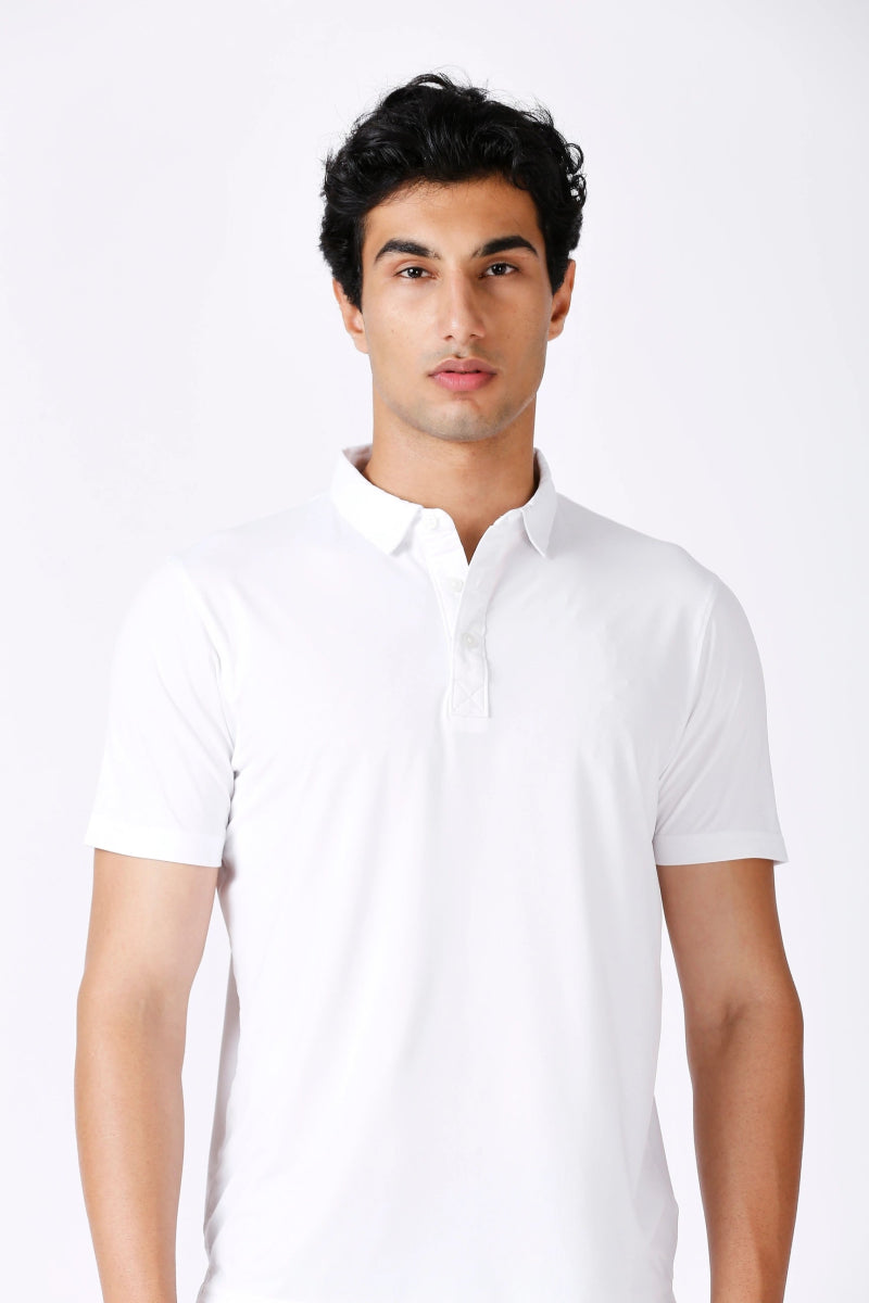 White Feather Touch Polo T-shirt