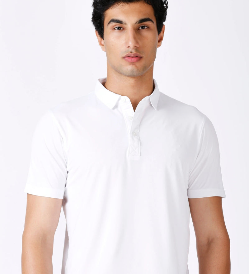 White Feather Touch Polo T-shirt