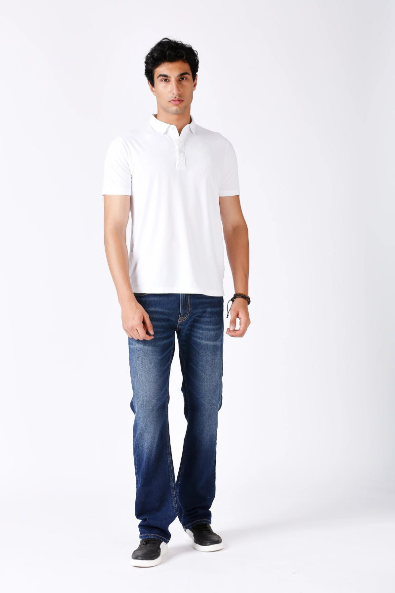 White Feather Touch Polo T-shirt