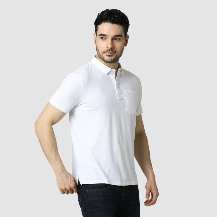 Feather Touch White Polo T-shirt