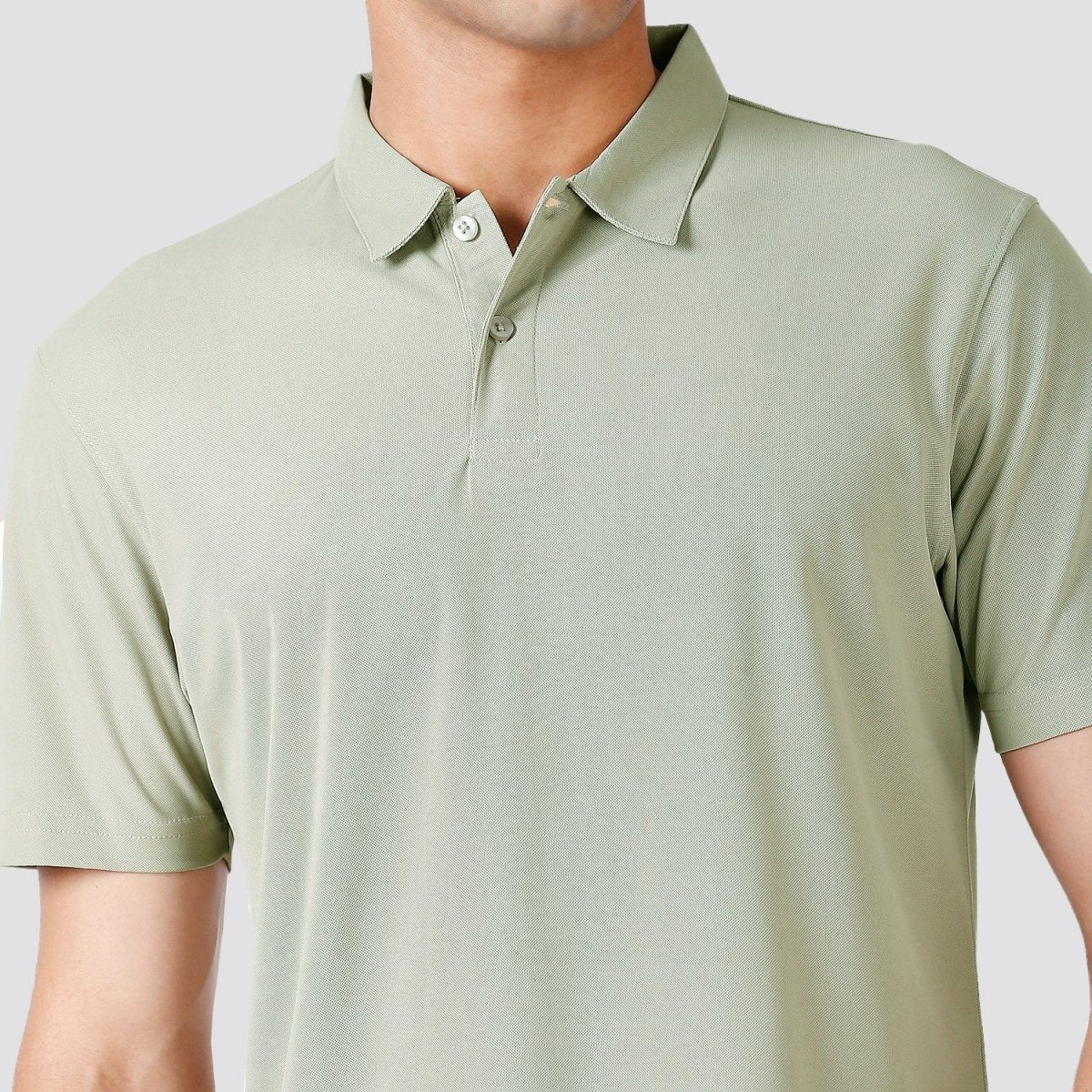 Solid Matte Polo Collar T-shirt Alluminium for Men's