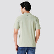 Solid Matte Polo Collar T-shirt Alluminium for Men's