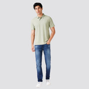 Solid Matte Polo Collar T-shirt Alluminium for Men's