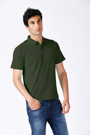 Olive Green Polo T-shirt for Men