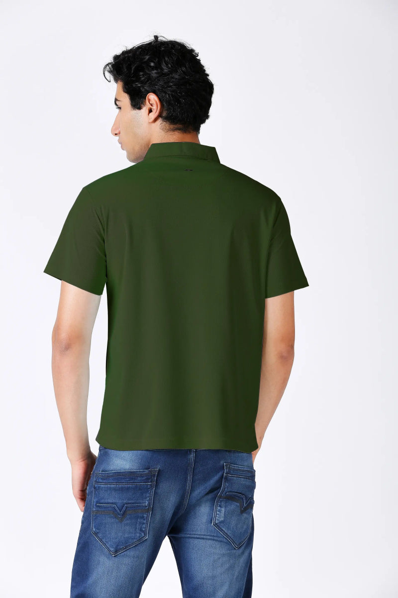 Olive Green Polo T-shirt for Men