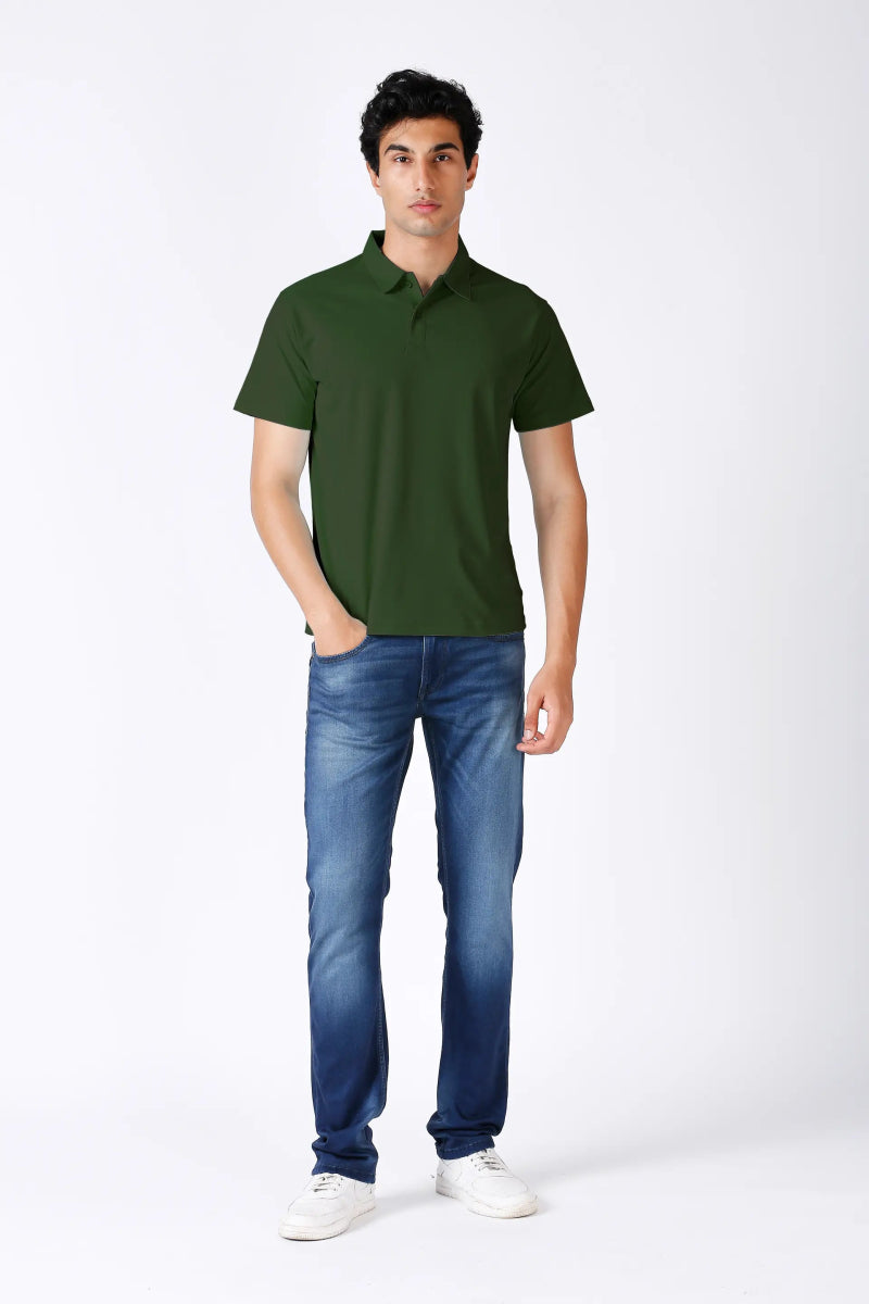 Olive Green Polo T-shirt for Men