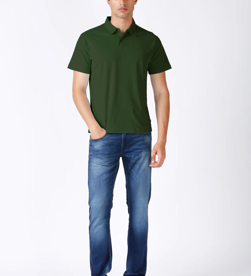 Olive Green Polo T-shirt for Men
