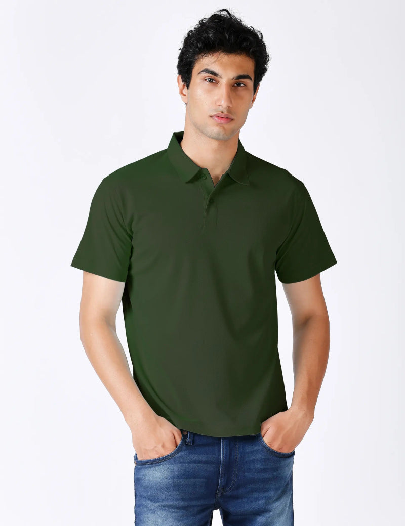 Olive Green Polo T-shirt for Men