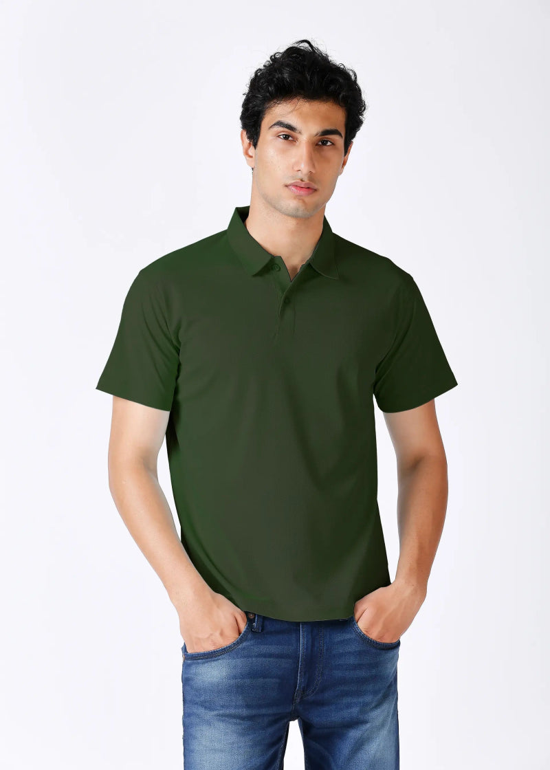 Olive Green Polo T-shirt for Men