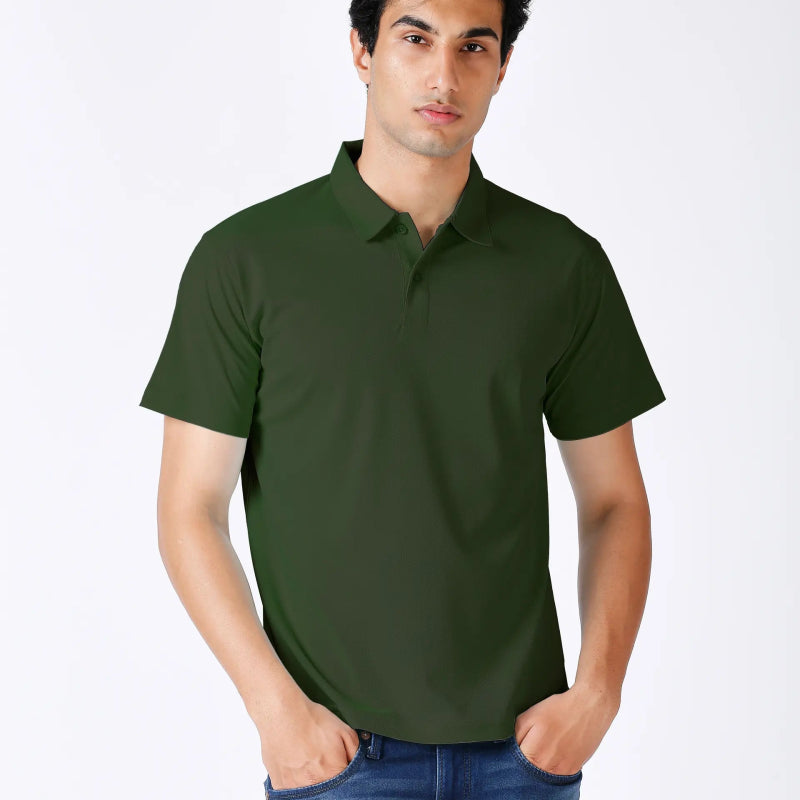 Olive Green Polo T-shirt for Men