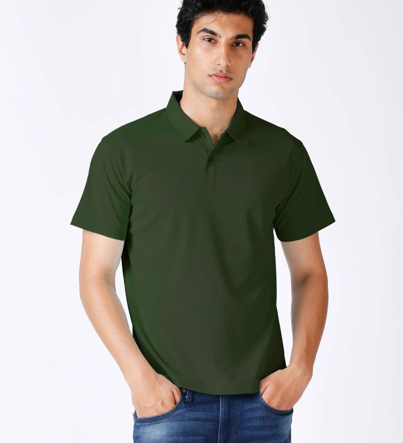 Olive Green Polo T-shirt for Men