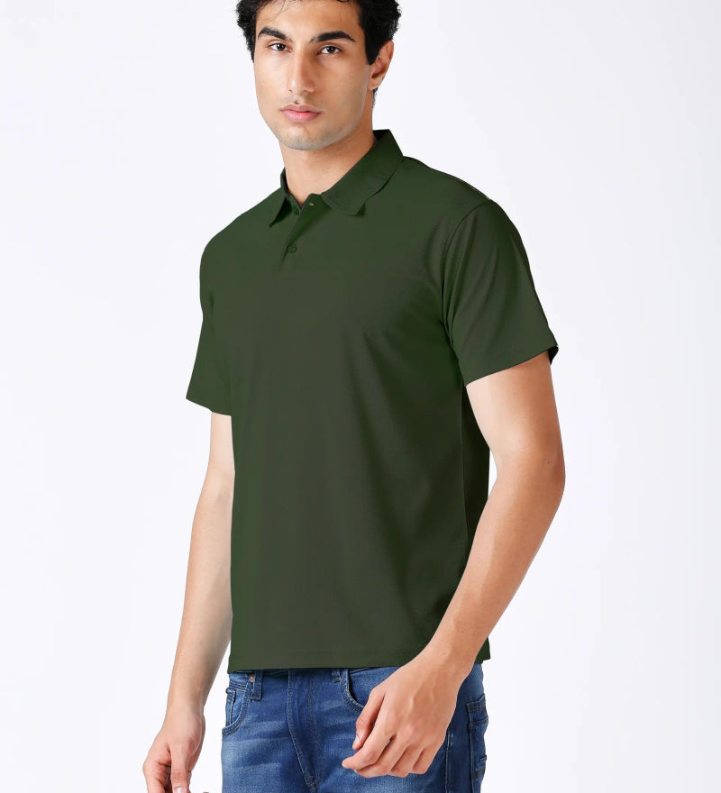 Olive Green Polo T-shirt for Men