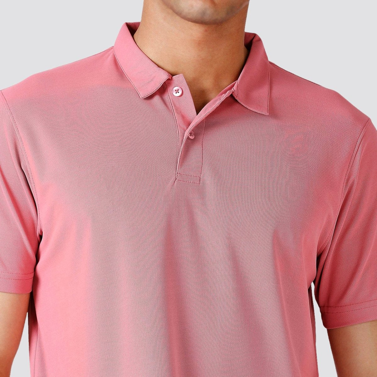 Men's Solid Matte Rose Polo T-shirt