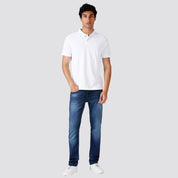 Men's Solid Matte White Polo T-shirt