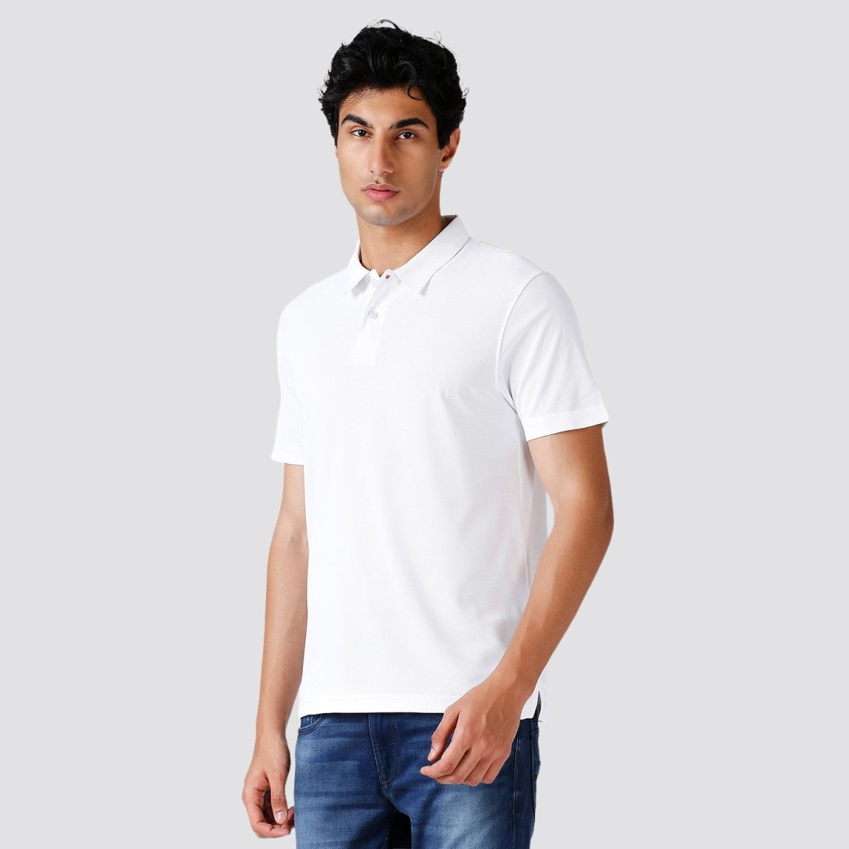 Matte Polo - Ultra Soft Solid White T-shirt for Men