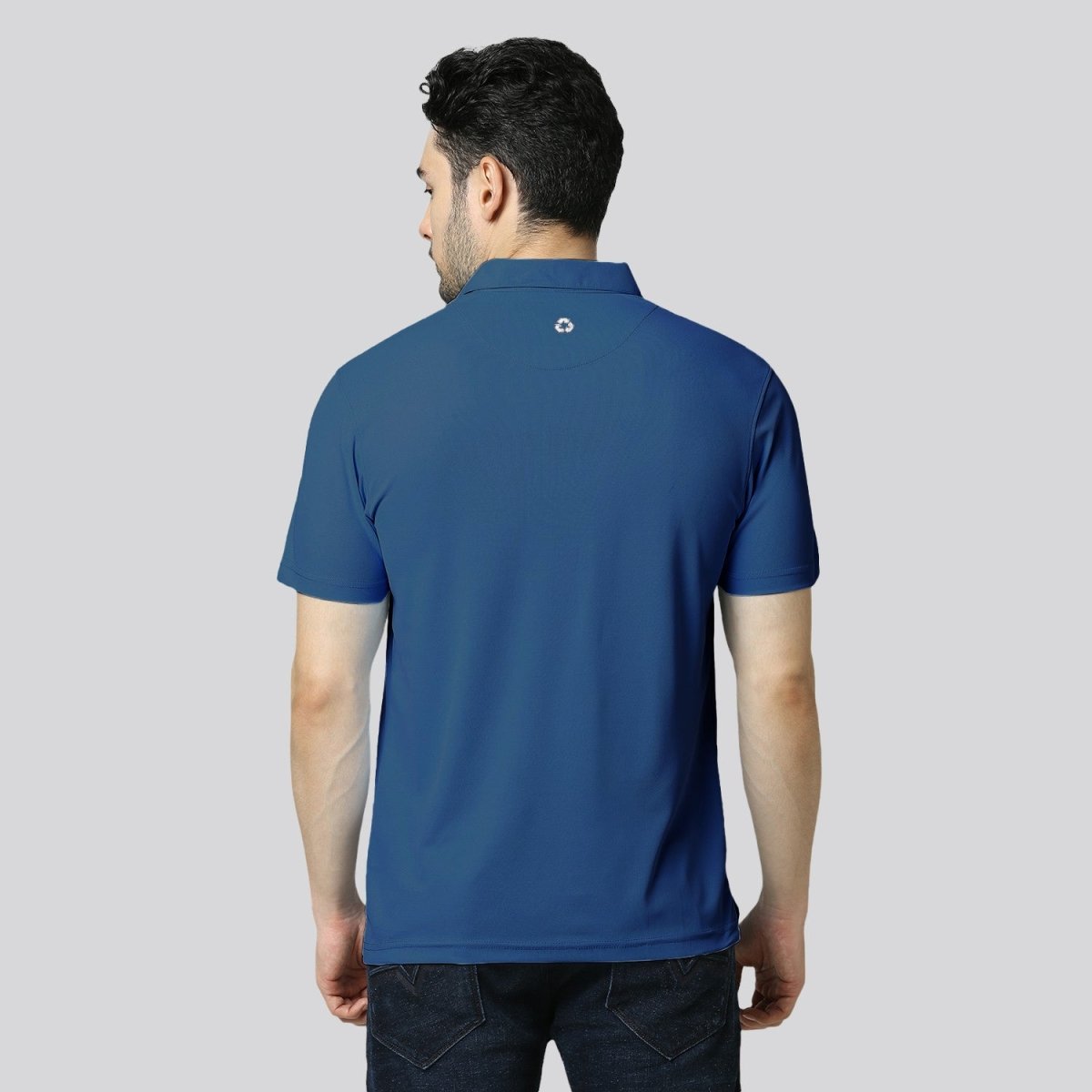 Men's Orange & Rama Blue Matte Polo T-Shirt Combo with Pocket