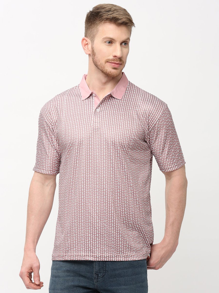 Jersey Solid Red Men's Polo All-over Print T-shirt